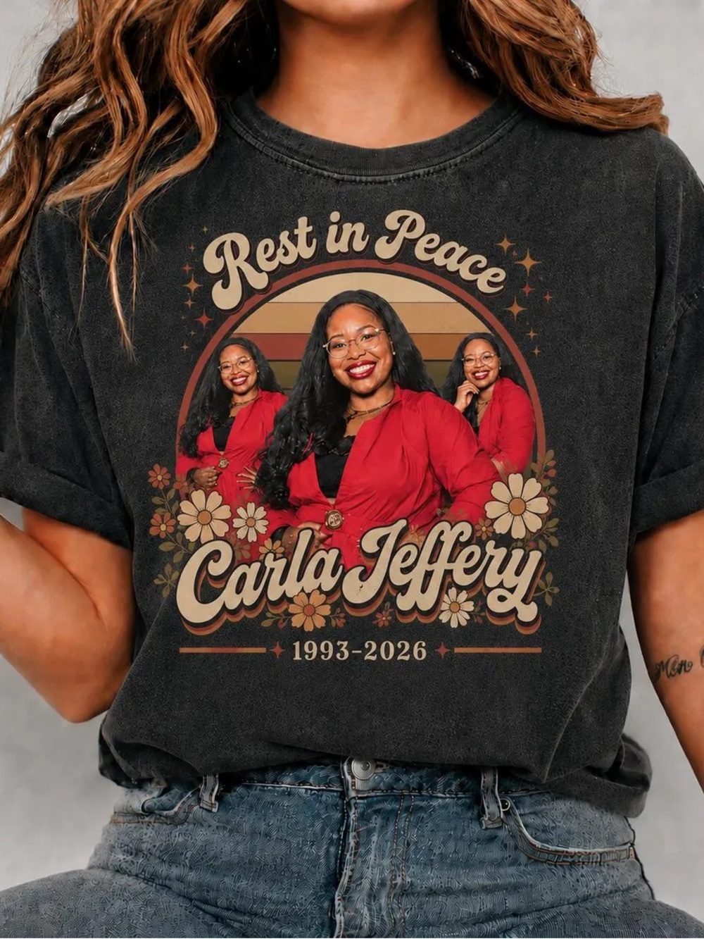 Carla Jeffery Bootleg Comfort Color Pepper, Rip Carla Jeffery Tribute Shirt